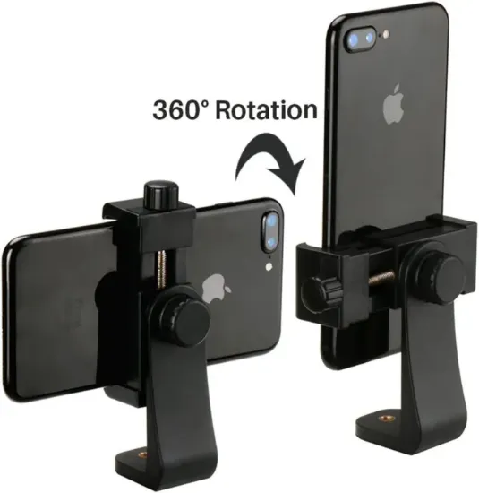 Picture of 360° Mobile Holder for Tripod Camera Stand Clip Bracket Mount Adapter for Mobile Phone