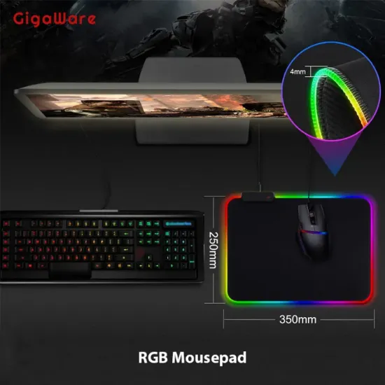 Picture of Gigaware Gaming RGB Mousepad Anti Slip Material - 350 X 250mm