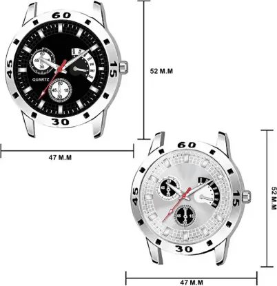 Picture of Analog Watch - For Men Combo Pack Of 2 Black & Brown - Near Me