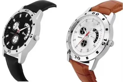 Picture of Analog Watch - For Men Combo Pack Of 2 Black & Brown - Near Me