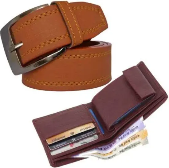 Picture of Wallet & Belt Combo (Tan, Brown)