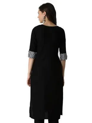 Picture of Women's Rayon Foil Print Straight Kurta