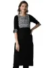 Picture of Women's Rayon Foil Print Straight Kurta