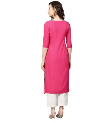 Picture of Women's Crepe Ethnic Motifs Printed Straight Kurta