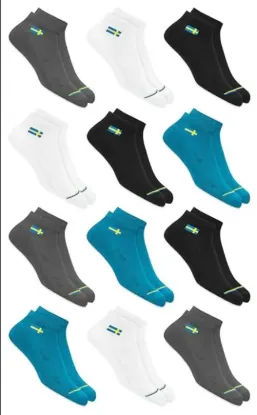 Picture of Solid Cotton Ankle Socks for Men Women, Pack of 12