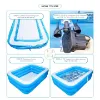 Picture of P FOR POGU 10 Feet Rectangular Inflatable Pool with Electric Pump Full-Sized Swimming with Family Bathtub for Kids Adults Outdoor Backyard Garden Summer Party (Blue)