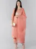 Picture of Women's Silk Blend Sequins Yoke Design Straight Kurta Pant With Dupatta