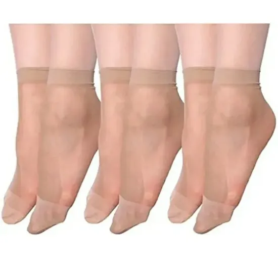 Picture of 3 Pairs Women's Nylon Transparent Socks