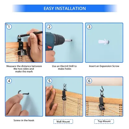 Picture of SPACE Bamboo Curtains - W 3 ft x H 6 ft - Rope Mechanism Roll Up Down Bamboo Shade for Sunlight, Dust Protection Window Chick Blinds for Balcony, Restaurant, Hotel, Dhaba, Resort