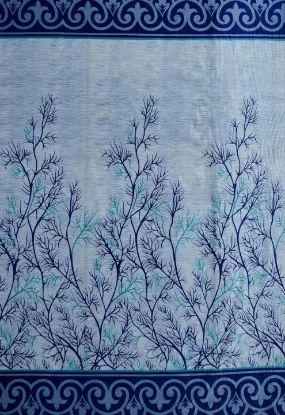 Picture of 2 Piece Garden Panel Eyelet Polyester Door Curtains - 7 Feet, Blue