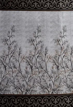 Picture of 2 Pieces Garden Panel Eyelet Polyester Door curtains - 7 Feet, Brown