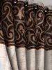 Picture of 2 Pieces Garden Panel Eyelet Polyester Door curtains - 7 Feet, Brown