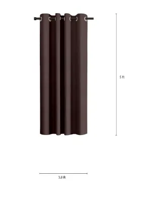 Picture of Polyester Blackout Window Curtains (Pack of 2, 5 FEET, Brown Dark)