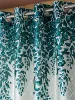 Picture of Home Sizzler 2 Pieces Sunflower Panel Eyelet Polyester Door Curtains - 7 Feet, Turquoise Green