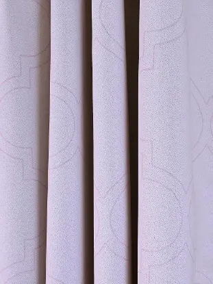 Picture of Polyester Blackout Printed Door Curtains (Pack of 2, 7 Feet, Dark Brown - Maroon)