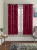 Picture of Polyester Printed Blackout Emboss Window Grommet Curtains (Pack of 2, 5 Feet, Maroon)