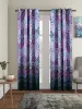 Picture of Polyester Blackout Printed Door Opaque Curtains (Pack of 2, 7 Feet, Green), Grommet Curtains