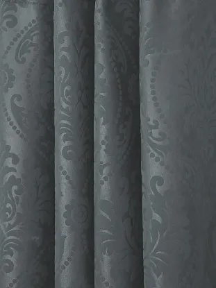 Picture of Polyester Blackout Emboss Door Curtains (Pack of 2, 7 Feet, Grey)