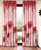 Picture of Home Sizzler 2 Pieces Sunflower Panel Eyelet Polyester Door Curtains - 7 Feet, Maroon