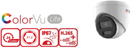 Picture of HIKVISION 4MP ColorVu Lite+ Warm LED Turret Network Camera (DS‐2CD1347G2‐L / DS‐2CD1347G2H‐LIU)