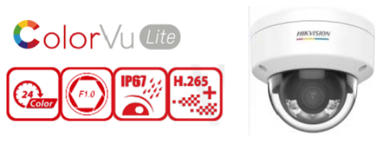 Picture of HIKVISION 4MP ColorVu Lite+ Warm LED Turret Network Camera (DS‐2CD1147G2‐L, 2.8mm lens)