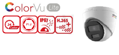 Picture of HIKVISION 4MP ColorVu Lite+ Warm LED Turret Network Camera (DS‐2CD1347G2‐LUF)
