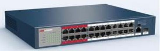 Picture of HIKVISION 24 Port PoE Switch DS‐3E0326P‐E/M(B) – 225W, L2 Unmanaged, 2 Uplinks