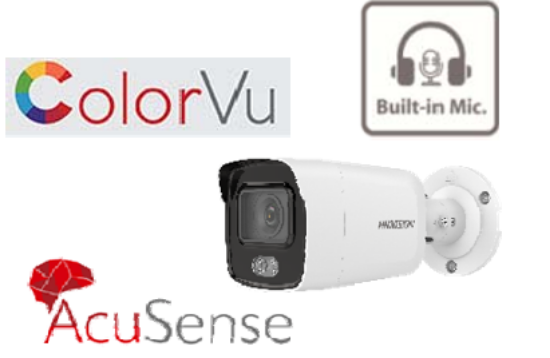 Picture of HIKVISION 4MP ColorVu AcuSense Bullet Camera (Built-in Microphone)