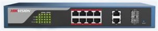 Picture of HIKVISION 8 Port Web-Managed PoE Switch DS‐3E1310P‐E – 123W, VLAN, Combo Uplinks