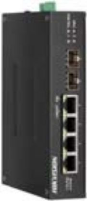 Picture of HIKVISION 4 Port Gigabit Unmanaged Harsh PoE Switch Pro Series DS‐3T0506HP‐E/HS – Hi-PoE, 60W, DIN Rail