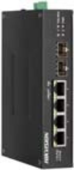 Picture of HIKVISION 4 Port Gigabit Unmanaged Harsh PoE Switch Pro Series DS‐3T0506HP‐E/HS – Hi-PoE, 60W, DIN Rail