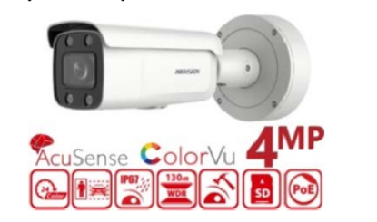 Picture of HIKVISION 4MP ColorVu Motorized Varifocal Bullet Network Camera (DS‐2CD2647G2‐LZS)