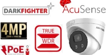 Picture of HIKVISION AcuSense 4MP Darkfighter EXIR Network Turret Camera (DS‐2CD2346G1‐I)