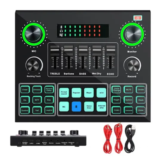 Picture of V9 Sound Card Audio Interface Audio Mixer for Live Podcast Recording