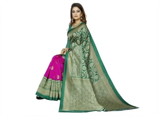 Picture of Printed Bollywood Art Silk Saree (Light Green)