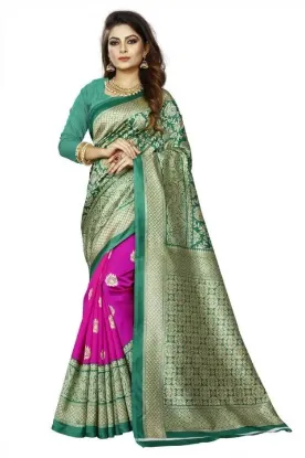 Picture of Printed Bollywood Art Silk Saree (Light Green)