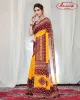 Picture of Printed, Geometric Print Bandhani Georgette Saree (Yellow, Maroon)