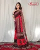 Picture of Printed, Geometric Print Bandhani Georgette Saree (Red, Brown)