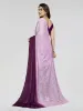 Picture of Striped, Ombre, Printed Bollywood Satin Saree (Pink, Purple)
