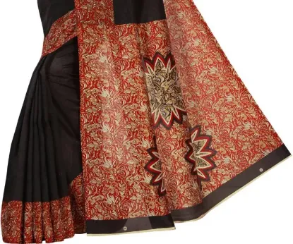 Picture of Printed Manipuri Art Silk Saree (Black)