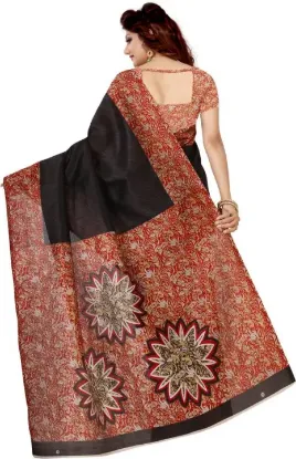 Picture of Printed Manipuri Art Silk Saree (Black)
