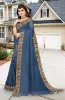 Picture of Printed Banarasi Lycra Blend, Chiffon Saree (Grey)