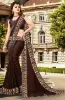 Picture of Printed Banarasi Lycra Blend, Chiffon Saree (Brown)