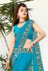 Picture of Printed Banarasi Lycra Blend, Chiffon Saree (Light Blue)