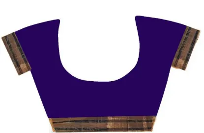 Picture of Striped, Woven, Embellished, Solid/Plain Mysore Cotton Blend, Art Silk Saree (Blue)