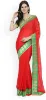 Picture of Temple Border Bollywood Chiffon Saree (Red)