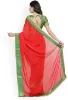 Picture of Temple Border Bollywood Chiffon Saree (Red)
