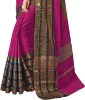 Picture of Striped, Woven, Embellished, Solid/Plain Banarasi Cotton Blend, Art Silk Saree (Pink)