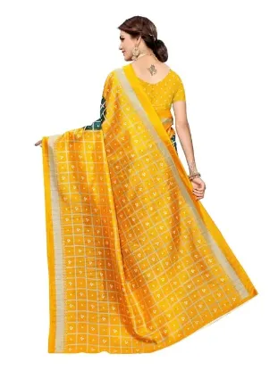 Picture of Women's Art Silk Banarasi Jacquard Saree With Unstitched Blouse Piece