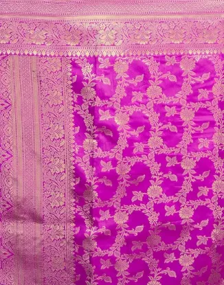 Picture of Women's Art Silk Banarasi Jacquard Saree With Unstitched Blouse Piece